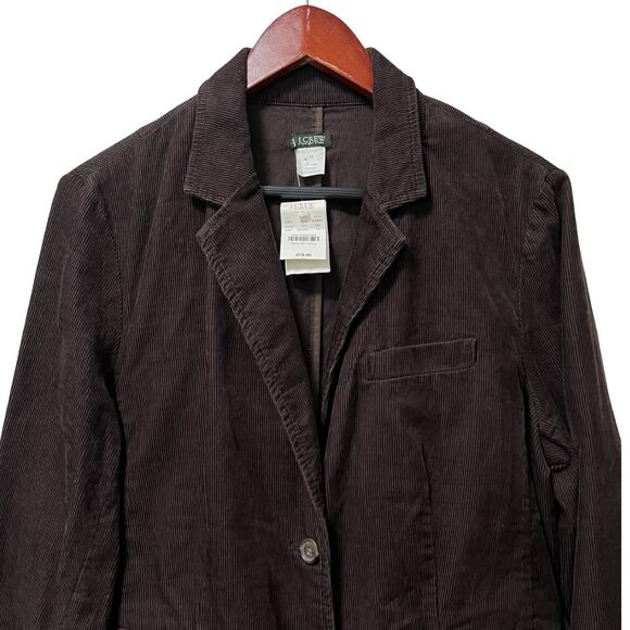 J Crew Womens Corduroy Single Breasted Cotton Blazer Size 14 Brown Dark Academia - Picture 3 of 7